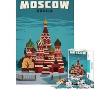 Rompecabezas de 1000 Piezas Arte de Viajes a Moscú Rusia Juegos educativos desafío de Juego Educativo Juguete Excelentes Regalos y Juguetes Vacaciones en casa Matar el Tiempo (tamaño 38x26cm)