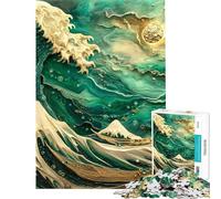 Rompecabezas de 1000 Piezas Arte Kintsugi Ola Hokusai Rompecabezas para Adultos Antiestrés Juguetes Que mejoran la Memoria Oferta como Regalo para Toda la Familia (Tamaño 50x75cm)