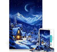 Rompecabezas de 1000 Piezas,Arte pixelado nórdico de Invierno,Corte Impecable,Divertido Juego de resolución de Problemas,Juego Gratuito,Regalo de Arte navideño (50x75cm)