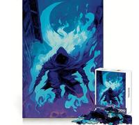 Rompecabezas de 1000 Piezas Asesino de Las Sombras en un Callejón en Llamas para Adultos Retirada de la Tienda Mejora Alivio del estrés Corte Ajustado Selección de Deseos de Papá Noel 50x75cm