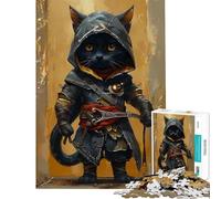 Rompecabezas de 1000 Piezas Asesinos Gato Chibi Difícil y desafiante Decoración para el hogar Juego práctico para Mayores de 14 años (38x52cm)
