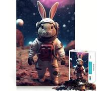 Rompecabezas de 1000 Piezas Astro Bunny Clean Fit Decor Juego de Habilidad Mental Tiempo Acogedor para Jugar Decoración navideña para Pared (50x75cm)