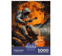 Rompecabezas De 1000 Piezas - Astronaut Orange Moonlight Rompecabezas para Adultos Juguetes De Bricolaje Oferta De Decoración Perfecta como Regalos para Toda La Familia 70x50cm/1000pcs