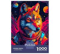 Rompecabezas De 1000 Piezas Astronaut Wolf Space Rompecabezas para Adultos Juego De Ingenio Análisis Y Lógica Cumpleaños 52x38cm/1000pcs