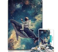 Rompecabezas de 1000 Piezas Astronauta cabalgando sobre una Ballena para Adultos y Adolescentes Juguete Educativo y desafiante, Toda la Familia (38x26cm)