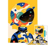 Rompecabezas de 1000 Piezas Astronauta con Cabeza de Galaxia Arte Minimalista desafío para la Inteligencia Cerebral Juguetes adictivos Juegos educativos Carrera de Velocidad Manual Regalos