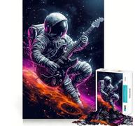 Rompecabezas de 1000 Piezas Astronauta con Guitarra en el Espacio Juego de lógica y Pensamiento Relájate Arte (50x75cm)
