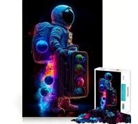 Rompecabezas de 1000 Piezas Astronauta con Maleta de Planetas Diseño de Corte preciso Juguete Que estimula la Mente Diversión para el Tiempo Libre (50x75cm)