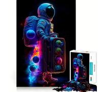 Rompecabezas de 1000 Piezas Astronauta con Maleta de Planetas Juego de ingenio para ejercitar la Mente,Relajarse y divertirse en cumpleaños Regalo Ideal (38x26cm)