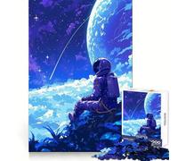 Rompecabezas de 1000 Piezas Astronauta contemplando el Espacio para Adultos Ideal para ejercitar la Mente, entretenerse y Disfrutar (38x26cm)