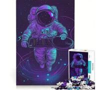 Rompecabezas de 1000 Piezas: Astronauta DJ en el Espacio, Juego Interactivo, Entrena tu Cerebro y Tus Manos, cumpleaños y Navidad 50x75cm