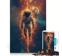 Rompecabezas de 1000 Piezas Astronauta en el Espacio,Arte de Corte preciso,desafío Mental,Regalo Divertido para el Tiempo Libre,decoración navideña para la Pared (50x75cm)