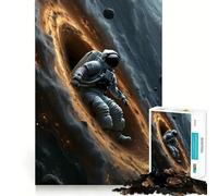 Rompecabezas de 1000 Piezas Astronauta en el Espacio Cerca de un Agujero Negro Juego de Corte sin Costuras Juego Creativo Juguete Juego Casual Arte navideño para el Ocio (50x75cm)