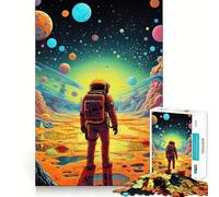 Rompecabezas de 1000 Piezas Astronauta en el Espacio,Corte sin Costuras,Juego Creativo,Juguete,Juego Casual,Navidad,Ocio,Arte (38x52cm)