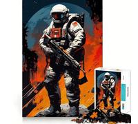 Rompecabezas de 1000 Piezas Astronauta en el Espacio,Corte Suave,Juego Mental,Regalo,Tiempo de Juego Relajante,Pieza de Arte navideña (50x75cm)