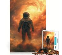Rompecabezas de 1000 Piezas Astronauta en el Espacio,diseño de Bordes Finos,Rompecabezas de lógica,Juego de Ocio,Regalo Divertido de cumpleaños (38x26cm)