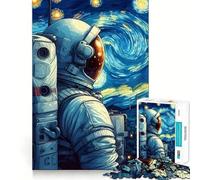 Rompecabezas de 1000 Piezas Astronauta en el Espacio,Estilo Noche Estrellada Juego de construcción Limpio y Divertido para ejercitar la Mente Ideal para Relajarse y divertirse en cumpleaños Regalo