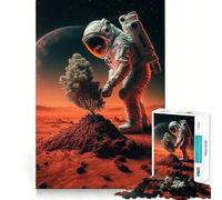 Rompecabezas de 1000 Piezas Astronauta en el Espacio sobre un árbol Arte de Corte preciso Juego para estimular la Mente Diversión para el Tiempo Libre Regalo de decoración navideña (38x52cm)
