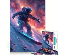 Rompecabezas de 1000 Piezas Astronauta en el Espacio,Surfista,Juego de Corte sin Costuras,Juego Creativo,Juguete,Juego Casual,Navidad,Ocio,Arte (38x26cm)