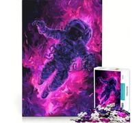 Rompecabezas de 1000 Piezas: Astronauta en Llamas cósmicas, Juego práctico, interacción Entre Padres e Hijos, colección de Artistas, Bellas Artes 38x52cm