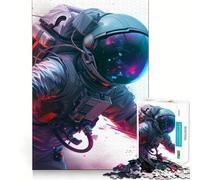 Rompecabezas de 1000 Piezas Astronauta en Llamas Diversión precisa con articulaciones Juego cognitivo Diversión a Ritmo Lento Juego artístico para cumpleaños (38x52cm)