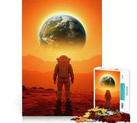 Rompecabezas de 1000 Piezas Astronauta en Marte Diversión precisa,Juego cognitivo,Juego para Relajarse,Juego artístico de cumpleaños (38x26cm)