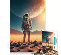 Rompecabezas de 1000 Piezas Astronauta en un Nuevo Planeta Arte de Corte preciso Juego para estimular la Mente Diversión para el Tiempo Libre Decoración navideña Regalo (50x75cm)