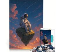 Rompecabezas de 1000 Piezas: Astronauta en una Isla Flotante al Atardecer Juego práctico para la interacción Entre Padres e Hijos Colección de Artistas Bellas Artes 38x52cm