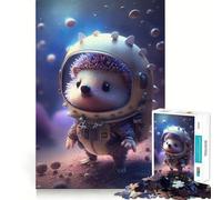 Rompecabezas de 1000 Piezas Astronauta,Erizo Espacial,Corte Suave,Juego Mental,Regalo,Tiempo de Juego Relajante,Pieza de Arte Navideña (50x75cm)