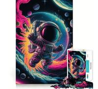 Rompecabezas de 1000 Piezas Astronauta,Espacio,Nebulosa Colorida,Arte de Corte preciso,Juego para estimular el Cerebro,Diversión,Tiempo Libre,Decoración navideña,Regalo (38x52cm)