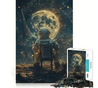 Rompecabezas de 1000 Piezas Astronauta,Espacio,Pesca,Corte sin Costuras,Juego Creativo,Juguete,Juego Casual,Navidad,Ocio,Arte (50x75cm)