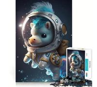 Rompecabezas de 1000 Piezas Astronauta,Espacio,Poni,Caballo Juego de lógica y Pensamiento Tiempo de Juego Relajante Arte (38x52cm)