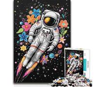 Rompecabezas de 1000 Piezas, Astronauta, Flor, Espacio, decoración del hogar, Regalo de Amigo Secreto para Mayores de 14 años, Juego de Rompecabezas ofrecido, 50x75cm