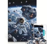 Rompecabezas de 1000 Piezas: Astronauta flotando en un Campo de asteroides en órbita cósmica Ideal para Toda la Familia o como Regalo de cumpleaños Incluye póster y Hoja de Preguntas a Juego 50x75cm
