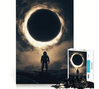 Rompecabezas de 1000 piezas Astronauta frente a un agujero negro,película interestelar sobre agujeros negros,rompecabezas de lógica de bordes finos,juego de ocio,regalo divertido de cumpleaños 38x26cm