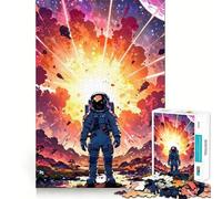 Rompecabezas de 1000 Piezas Astronauta Frente a una explosión cósmica Juego de lógica y Pensamiento Ideal para Relajarse (50x75cm)