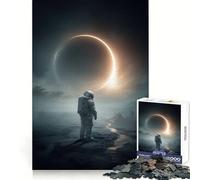 Rompecabezas de 1000 Piezas Astronauta Mirando un Eclipse Solar para adolescentesPiensa Que el Tiempo de Entrenamiento está Bien invertidoBordes definidosRegalo Festivo (50x75cm)