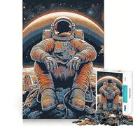 Rompecabezas de 1000 Piezas Astronauta Naranja,Corte Suave,Juego Mental,Regalo,Tiempo de Juego Relajante,Pieza de Arte navideña (38x52cm)