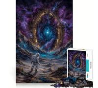 Rompecabezas de 1000 Piezas Astronauta observando Las Estrellas en un Planeta alienígena Decoración de Clean Fit Juego para ejercitar la Mente Regalo para Momentos de Tranquilidad Regalo Arte