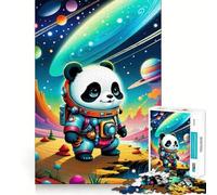 Rompecabezas de 1000 Piezas Astronauta,Panda,Paisaje Espacial,Decoración,Juego Mental,Regalo,Juego para Momentos de Relajación,Regalo de Cumpleaños (38x26cm)