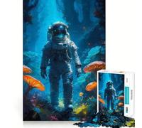 Rompecabezas de 1000 Piezas Astronauta perdido en el Bosque,diseño de Bordes Finos,Rompecabezas de lógica,Juego de Ocio,Regalo Divertido de cumpleaños (38x26cm)
