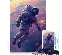 Rompecabezas de 1000 Piezas Astronauta perdido en el Espacio,Juego de Corte sin Costuras,Juego Creativo,Juguete,Juego Casual,Navidad,Ocio,Arte (38x52cm)