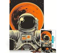 Rompecabezas de 1000 Piezas Astronauta Pop Art Minimalista Corte Preciso Arte Estimulante para el Agujero Juego Divertido Tiempo Libre Decoración Navideña Regalo (38x52cm)