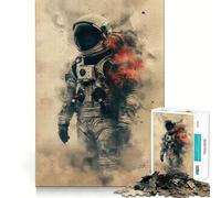 Rompecabezas de 1000 Piezas Astronauta Solitario para Adultos,Mejora Mental,Juego,Corte láser para un Ajuste, diversión Familiar Nocturna (38x52cm)