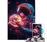 Rompecabezas de 1000 Piezas Astronauta sosteniendo un Planeta en Llamas Divertido Juego Que desafía la Inteligencia Cerebral Juguetes adictivos Regalos para Hombres y Mujeres Divertido y con Humor