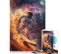 Rompecabezas de 1000 Piezas Astronauta,Surf en el Espacio,Juego de lógica,Juego Relajante, (38x52cm)