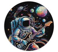 Rompecabezas de 1000 Piezas Astronauta Tocando la Guitarra,Rompecabezas Redondo para Adultos de 1000 Piezas,Ideal para Adolescentes y coleccionistas,Ideal como decoración del hogar y Regalo de Viaje
