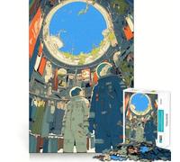 Rompecabezas de 1000 Piezas Astronautas en la estación Espacial Juego de ingenio para ejercitar la Mente,Relajarse y divertirse en cumpleaños Regalo Ideal (38x52cm)