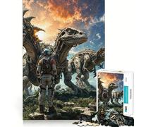 Rompecabezas de 1000 Piezas Astronautas Entre Dinosaurios Arte de Corte preciso Un desafío para ejercitar la Mente Regalo Ideal para el Tiempo Libre Divertido para la Navidad Decoración de Pared
