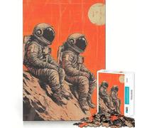 Rompecabezas de 1000 Piezas Astronautas Gemelos en Marte Arte de Ajuste Juego para estimular el Cerebro Tiempo de Descanso Arte navideño para la Pared (38x52cm)